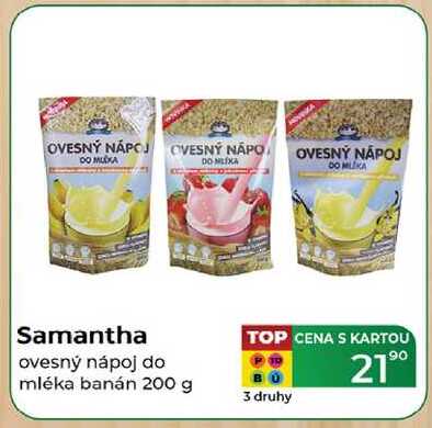 Samantha ovesný nápoj do mléka banán 200 g  v akci