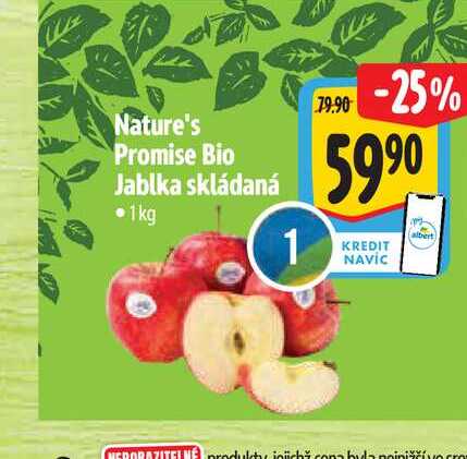 Nature's Promise Bio Jablka skládaná  1kg 