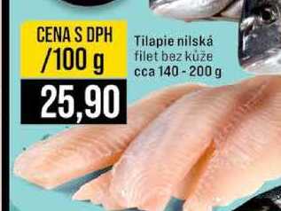 Tilapie nilská filet bez kůže cca 140 - 200 g 100g