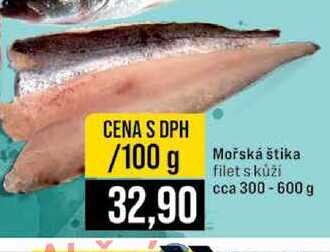Mořská štika filet s kůží cca 300 - 600 g 100g