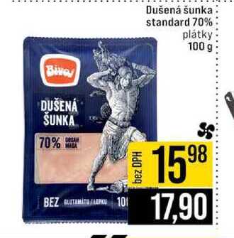 Dušená šunka standard 70% plátky 100 g