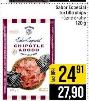 Sabor Especial tortilla chips různé druhy 120 g 