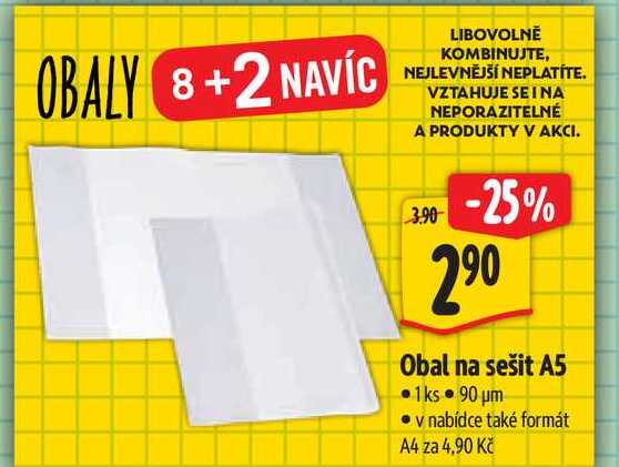   Obal na sešit A5 1ks 