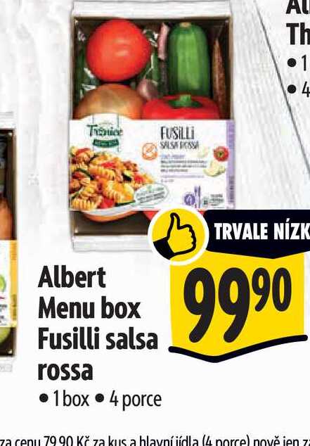   Albert Menu box Fusilli salsa rossa  1 box 