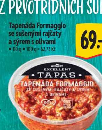  Tapenáda Formaggio se sušenými rajčaty a sýrem s olivami 110 g  