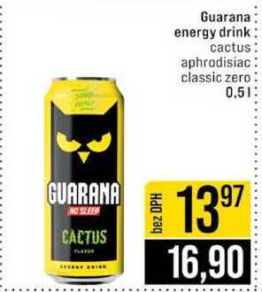 Guarana energy drink cactus aphrodisiac classic zero 0,5l