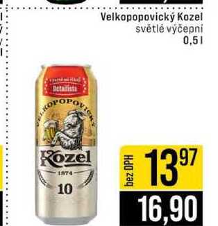 Velkopopovický Kozel světlé výčepní 0,5l