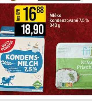 Mléko kondenzované 7,5% 340 g