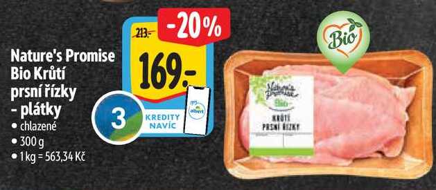 Nature's Promise Bio Krůtí prsní řízky -plátky, 300 g