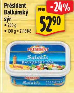 Président Balkánský sýr, 250 g 