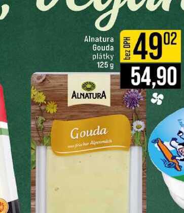 Alnatura Gouda plátky 125 g 