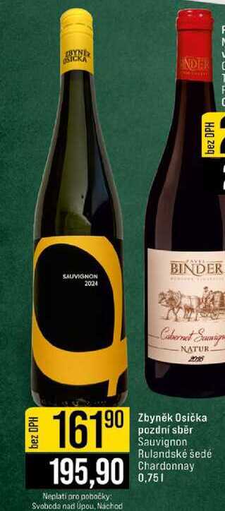 Zbyněk Osička pozdní sběr Sauvignon Rulandské šedé Chardonnay 0,75l