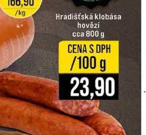 Hradišťská klobása hovězí cca 800 g 100g