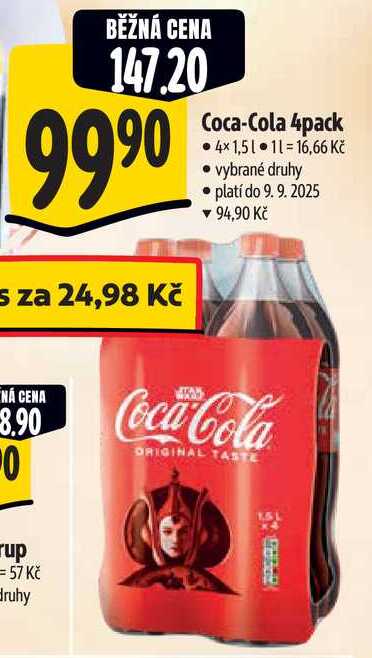 Coca-Cola 4pack, 4x 1,5 l
