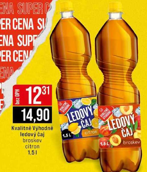 Kvalitně Výhodně ledový čaj broskev citron 1.5l