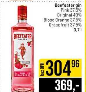 Beefeater gin Pink 37.5% Original 40% Blood Orange 37,5% Grapefruit 37,5% 0,7l