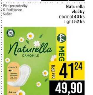 Naturella vložky normal 44 ks light 52 ks 