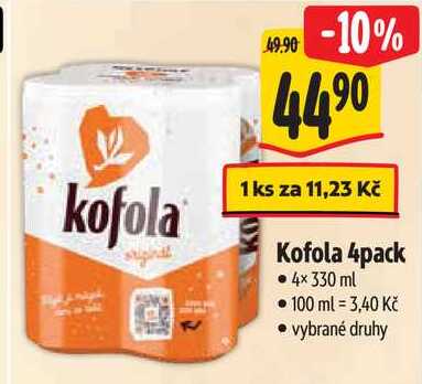 Kofola 4pack, 4x 330 ml 