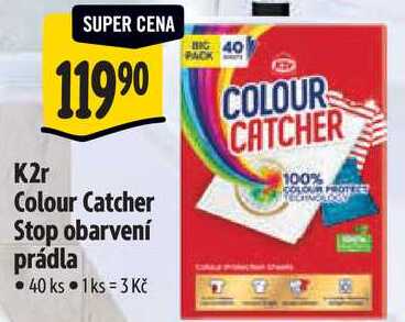 K2r Colour Catcher Stop obarvení prádla, 40 ks 