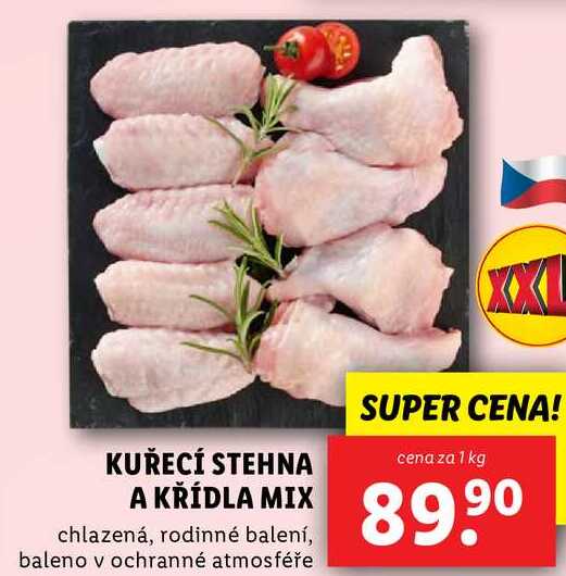 KUŘECÍ STEHNA A KŘÍDLA MIX, cena za 1 kg
