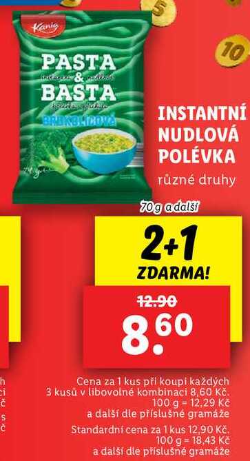 INSTANTNÍ NUDLOVÁ POLÉVKA, 70 g a další