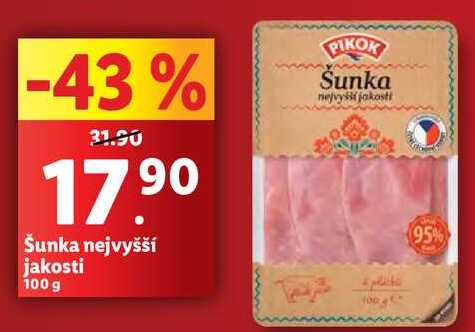 Šunka nejvyšší jakosti, 100 g  