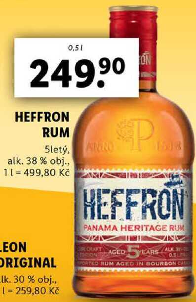 HEFFRON RUM, 0,5 l