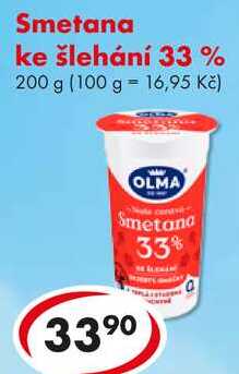 Smetana ke šlehání 33 %, 200 g