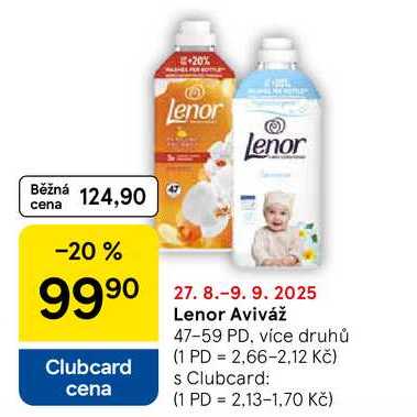 Lenor Aviváž, 47-59 PD, více druhů 