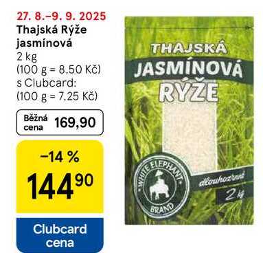 Thajská Rýže jasmínová, 2 kg 