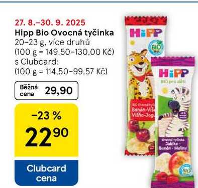 Hipp Bio Ovocná tyčinka, 20-23 g, více druhů 
