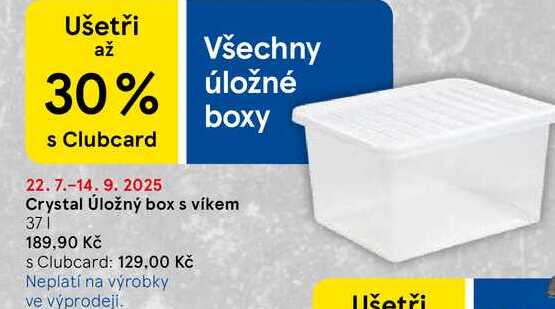 Crystal Úložný box s víkem, 37 l