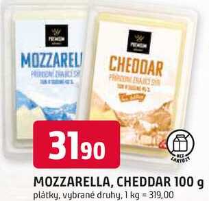 MOZZARELLA, CHEDDAR 100 g plátky