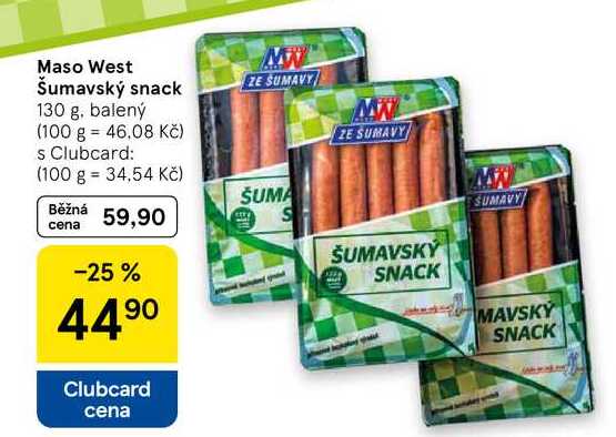 Maso West Šumavský snack, 130 g, balený  