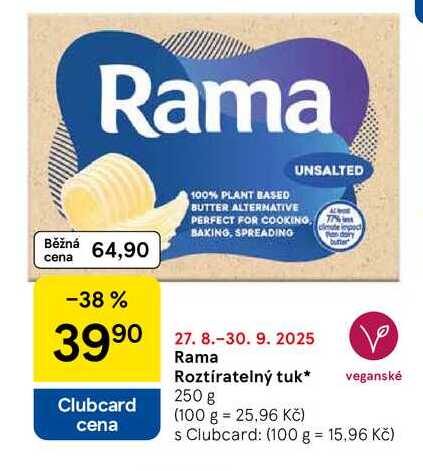 Rama Roztíratelný tuk, 250 g 
