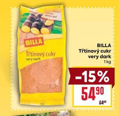 BILLA Třtinový cukr very dark 1 kg