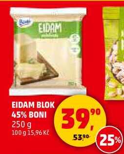 EIDAM EIDAM BLOK 45% BONI, 250 g 