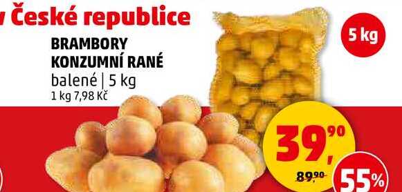 BRAMBORY KONZUMNÍ RANÉ balené, 5 kg 