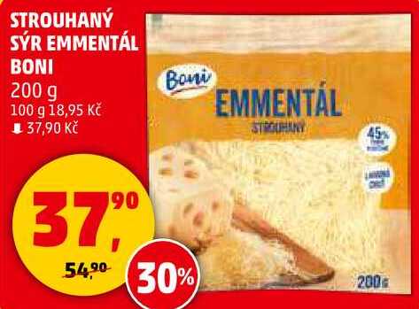 STROUHANÝ SÝR EMMENTÁL BONI, 200 g 