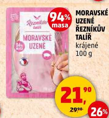 MORAVSKÉ UZENÉ ŘEZNÍKŮV TALÍŘ krájené, 100 g