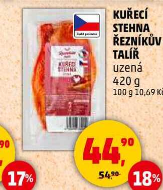 KUŘECÍ STEHNA ŘEZNÍKŮV TALÍŘ uzená, 420 g 