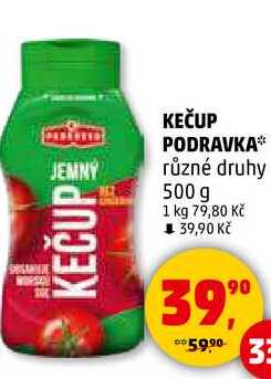 KEČUP PODRAVKA různé druhy, 500 g 