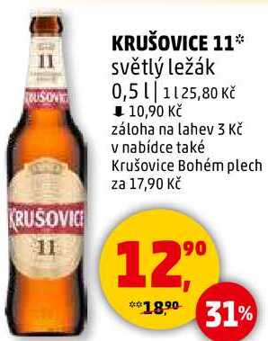 KRUŠOVICE 11 světlý ležák, 0,5 l