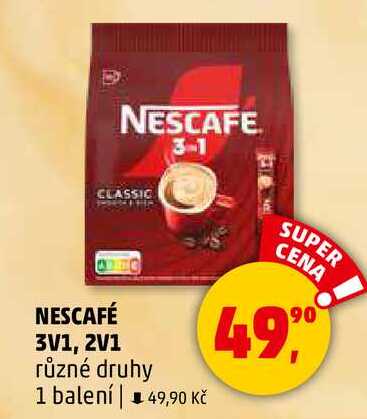 NESCAFÉ 3V1, 2V1 různé druhy, 1 balení 