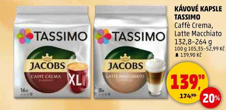 KÁVOVÉ KAPSLE TASSIMO Caffè Crema, 132,8-264 g 