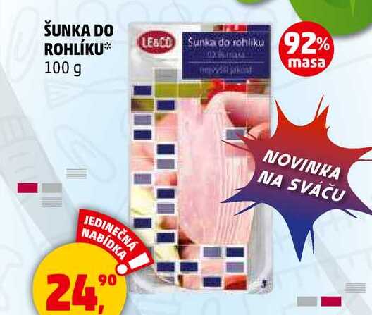 ŠUNKA DO ROHLÍKU, 100 g 