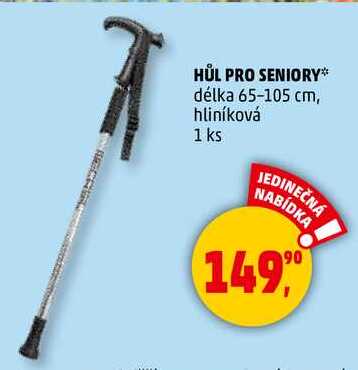 HŮL PRO SENIORY délka 65-105 cm, hliníková, 1 ks