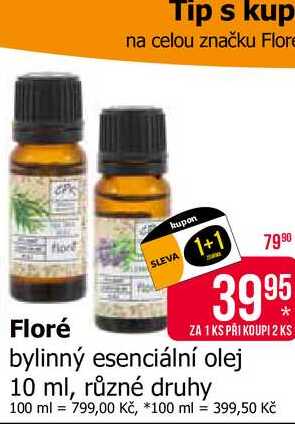 Floré bylinný esenciální olej 10 ml, různé druhy
