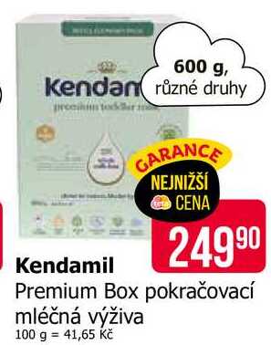 Kendamil Premium Box pokračovací mléčná výživa 600g