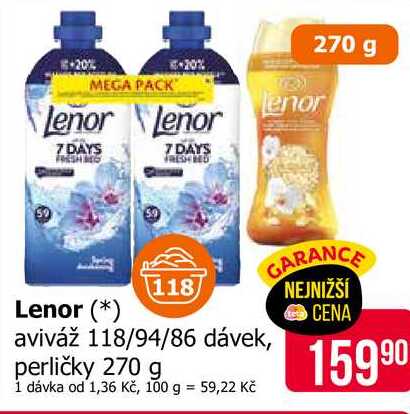 Lenor Unstoppables Vonné Perličky 270g, vybrané druhy